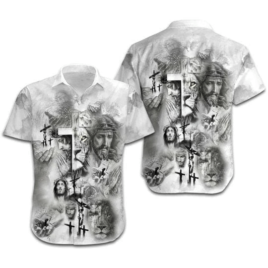 Waybackapparel Jesus And Lion 3D Hawaiian Shirt