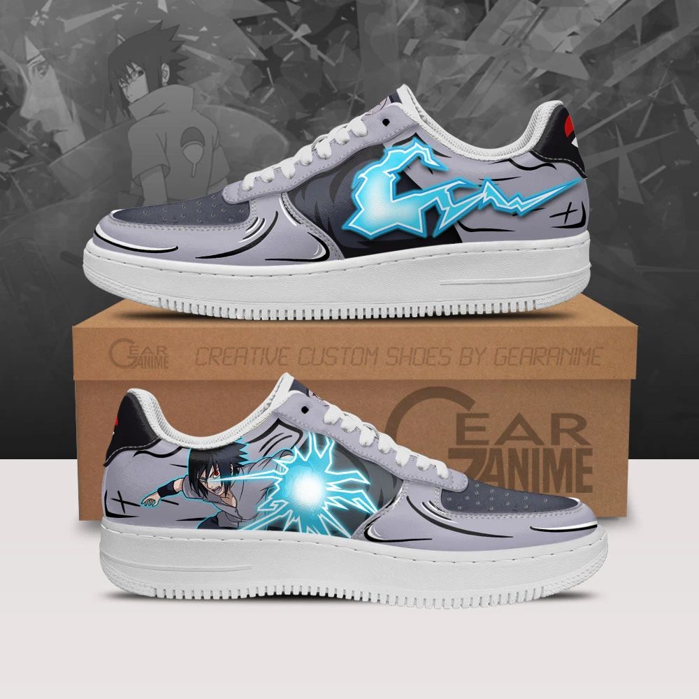 Uchiha Sasuke Air Sneakers Lightning Skill Custom Anime Naruto Shoes Unisex Men Women