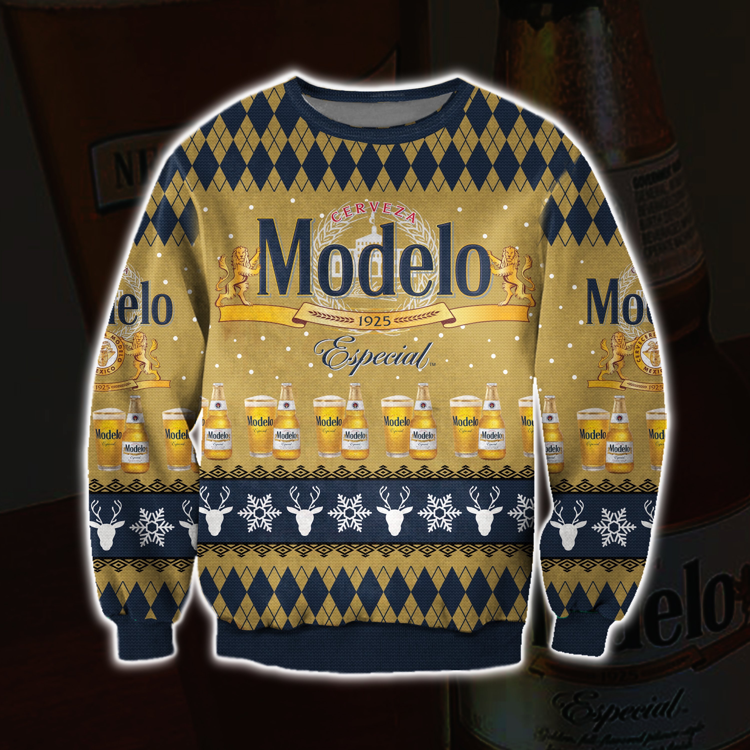 Modelo Especial Knitting Pattern 3D Print Ugly Sweater Hoodie All Over Printed Cint10330