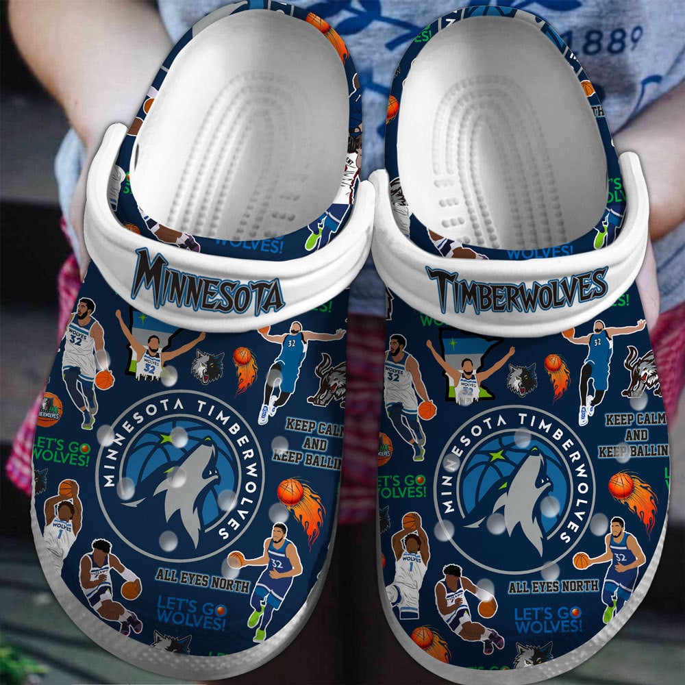 Minnesota Timberwolves Basketball team NBA Sport Crocss Clogs Shoes Crocband Comfortable For Men Women and Kids