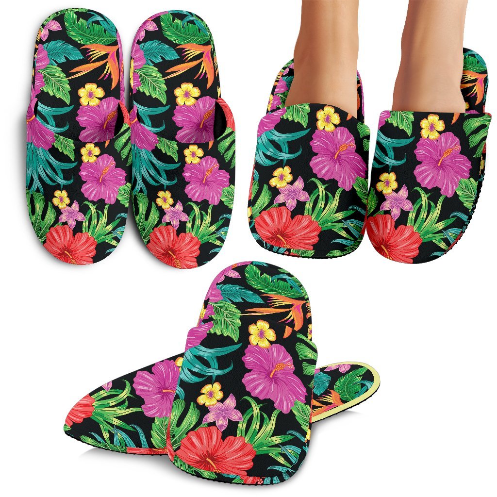 Hibiscus Red Hawaii Flower House Slippers Ha40180