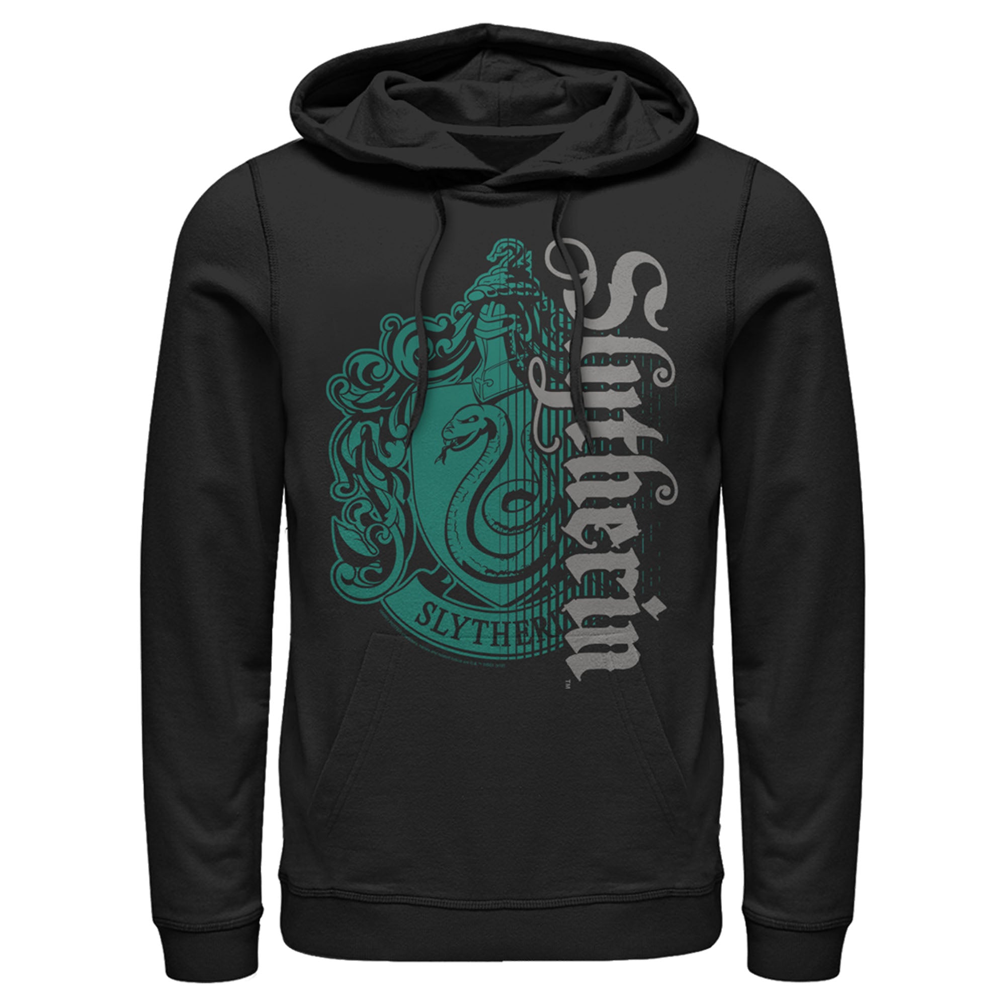 Men’S Harry Potter Slytherin Dark Badge Logo Pull Over Hoodie