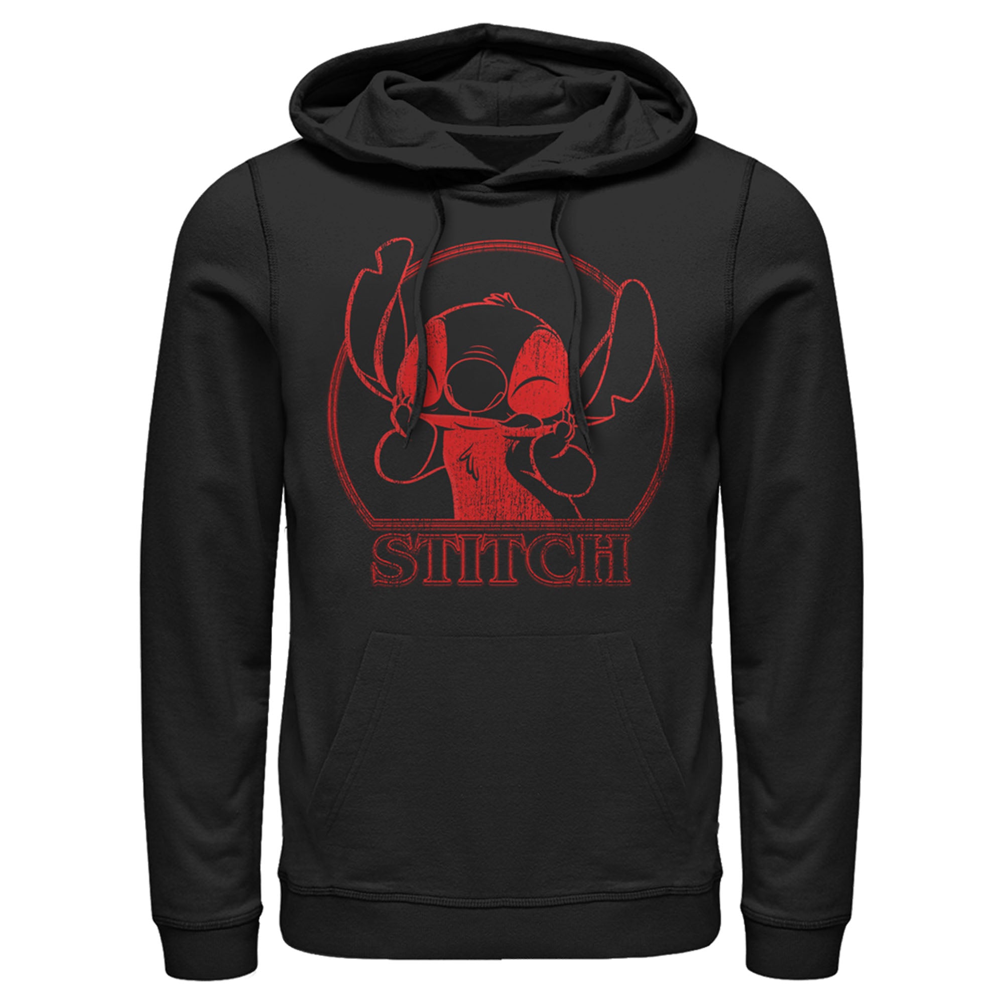 Men’S Lilo & Stitch Smiling Big In Red Pull Over Hoodie