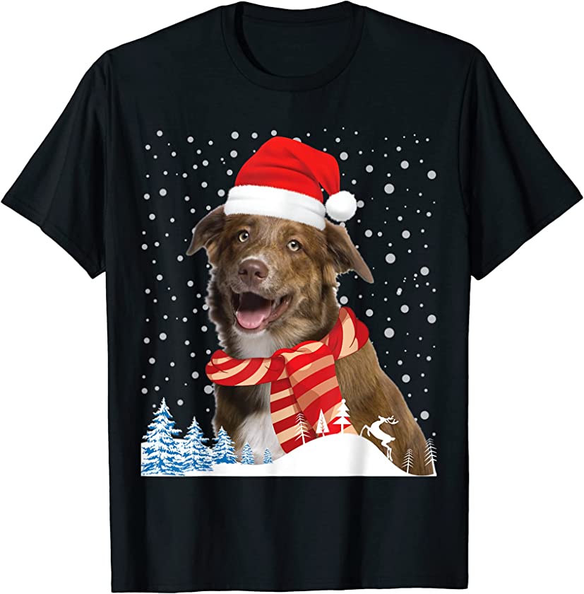 Australian Retriever Dog Ugly Christmas Sweater Santa Xmas T-Shirt