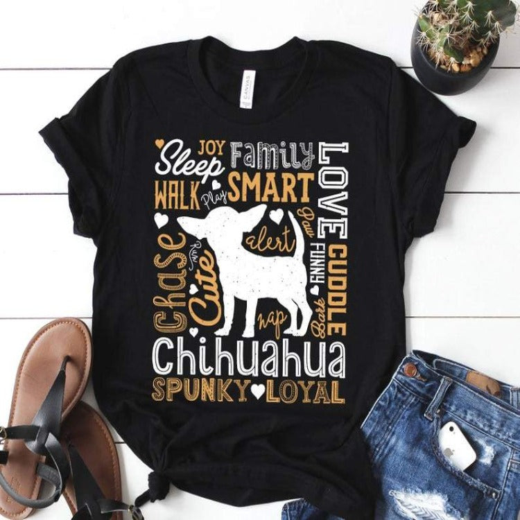 Chihuahua Typography Gift Dog Lovers T-Shirt