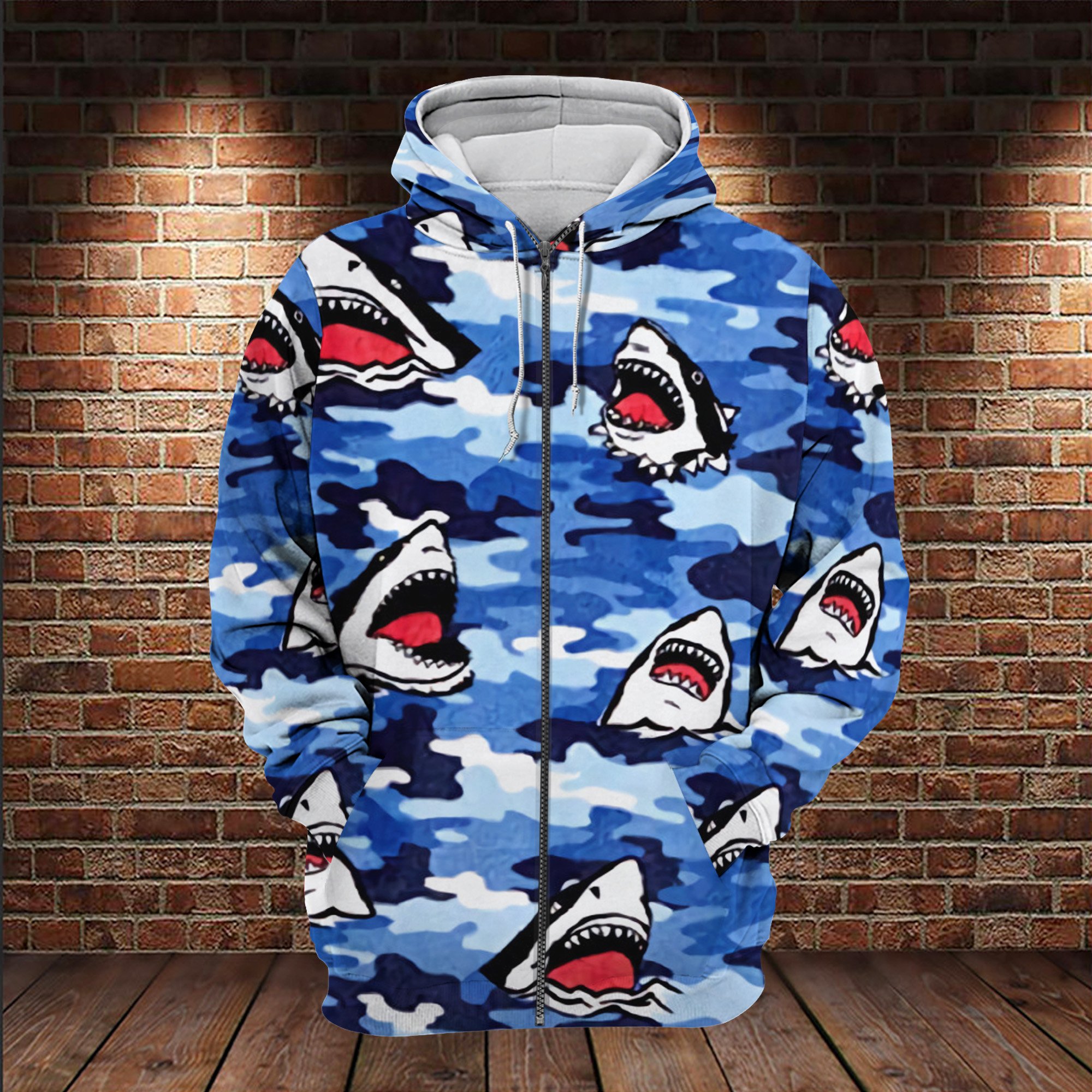 Shark Camo Ocean Animal 3D All Over For Shark Lovers