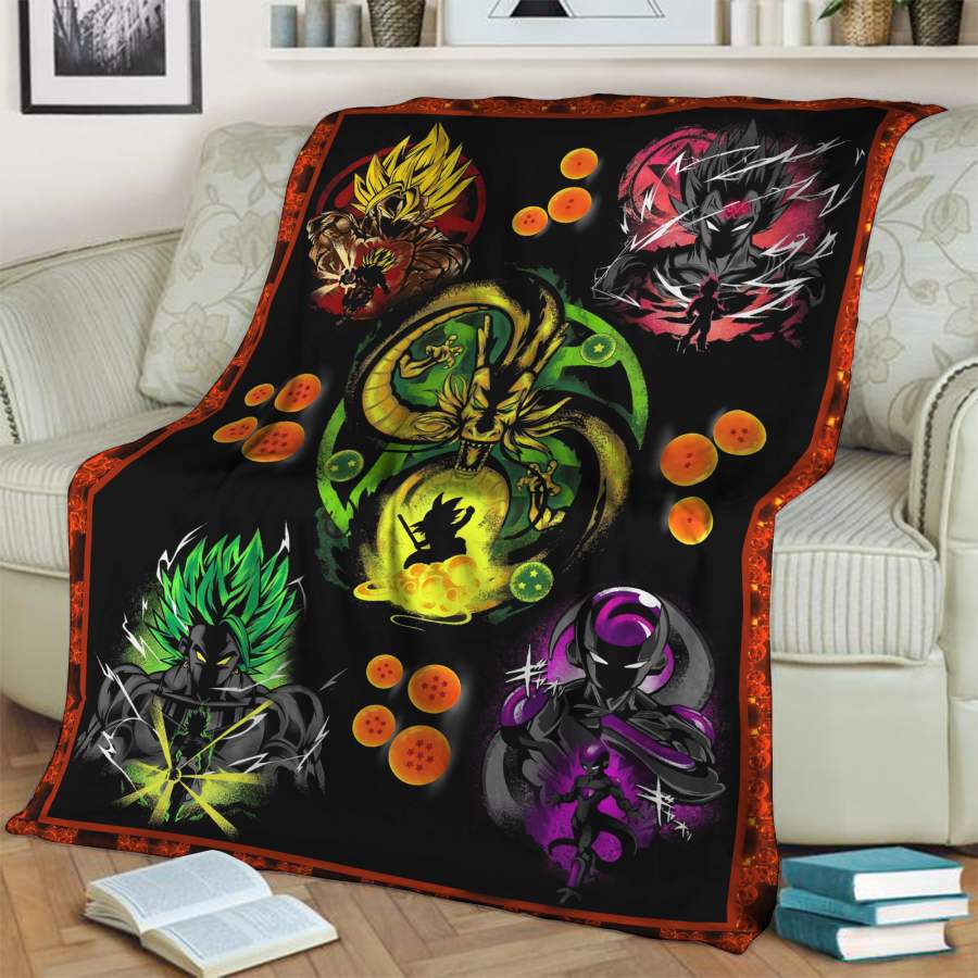 Dragon Ball Characters Son Goku, Vegeta, Broly, Frieza 3D Throw Blanket