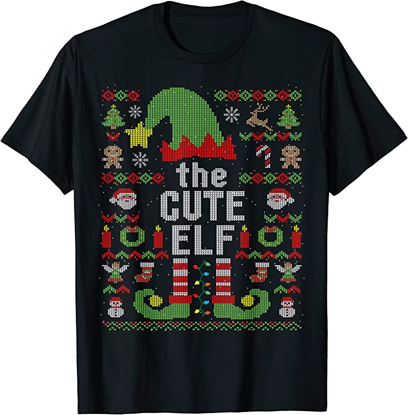 The Cute Elf Ugly Christmas Matching Family Group T-Shirt