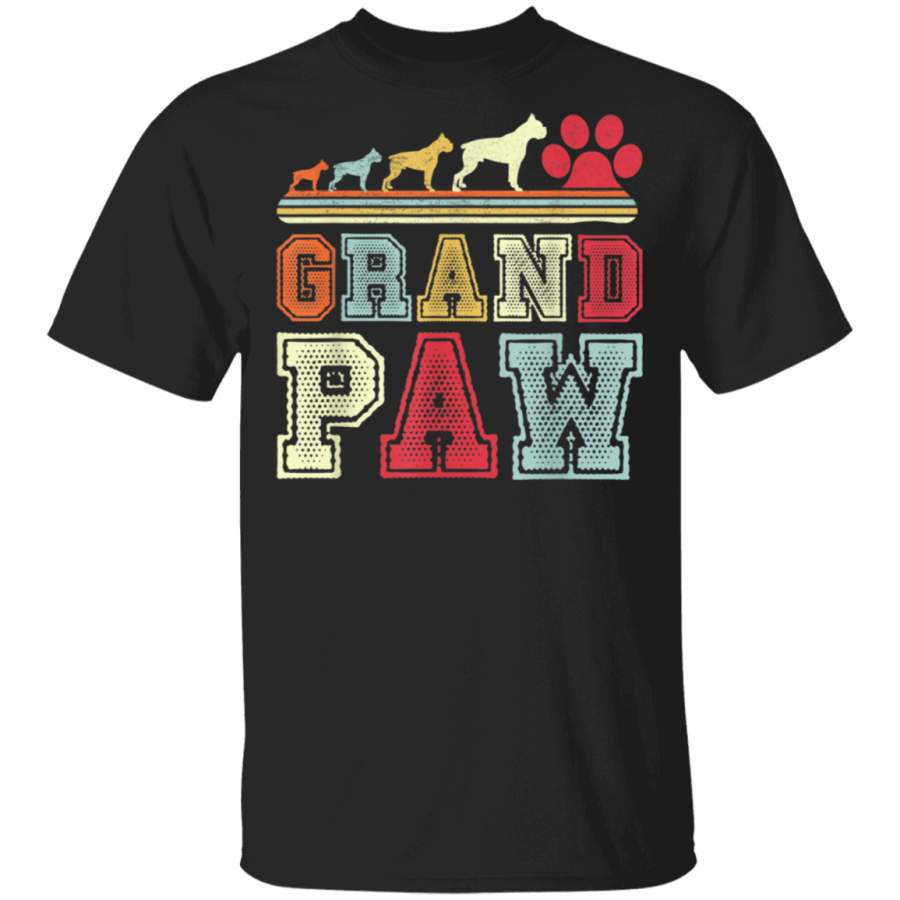 Vintage Retro Boxer Dog Grand Paw lovers gifts family friend Tshirt