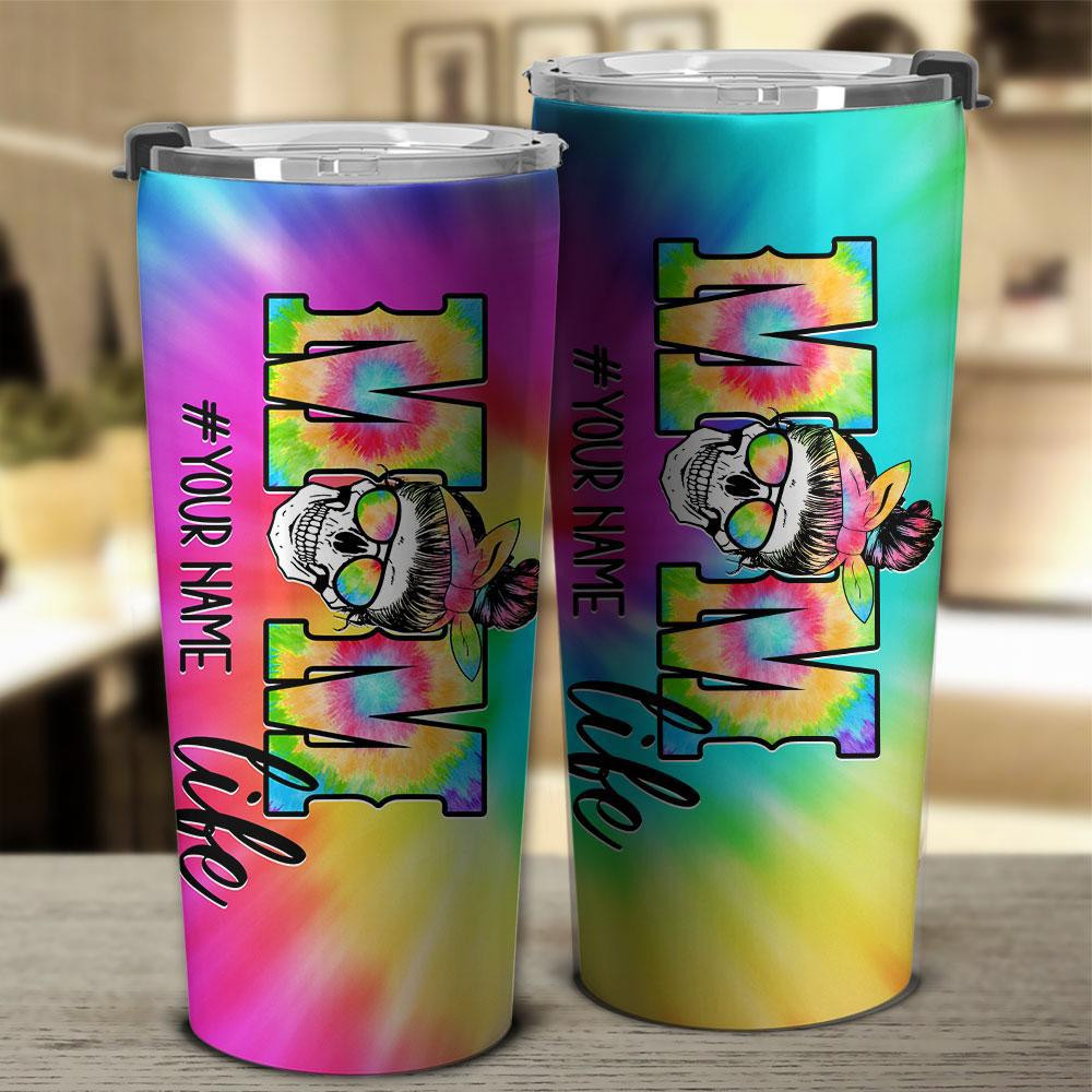 Mom Life Hippie With Skull Tattoo Tumbler Gifts For Mothers Day