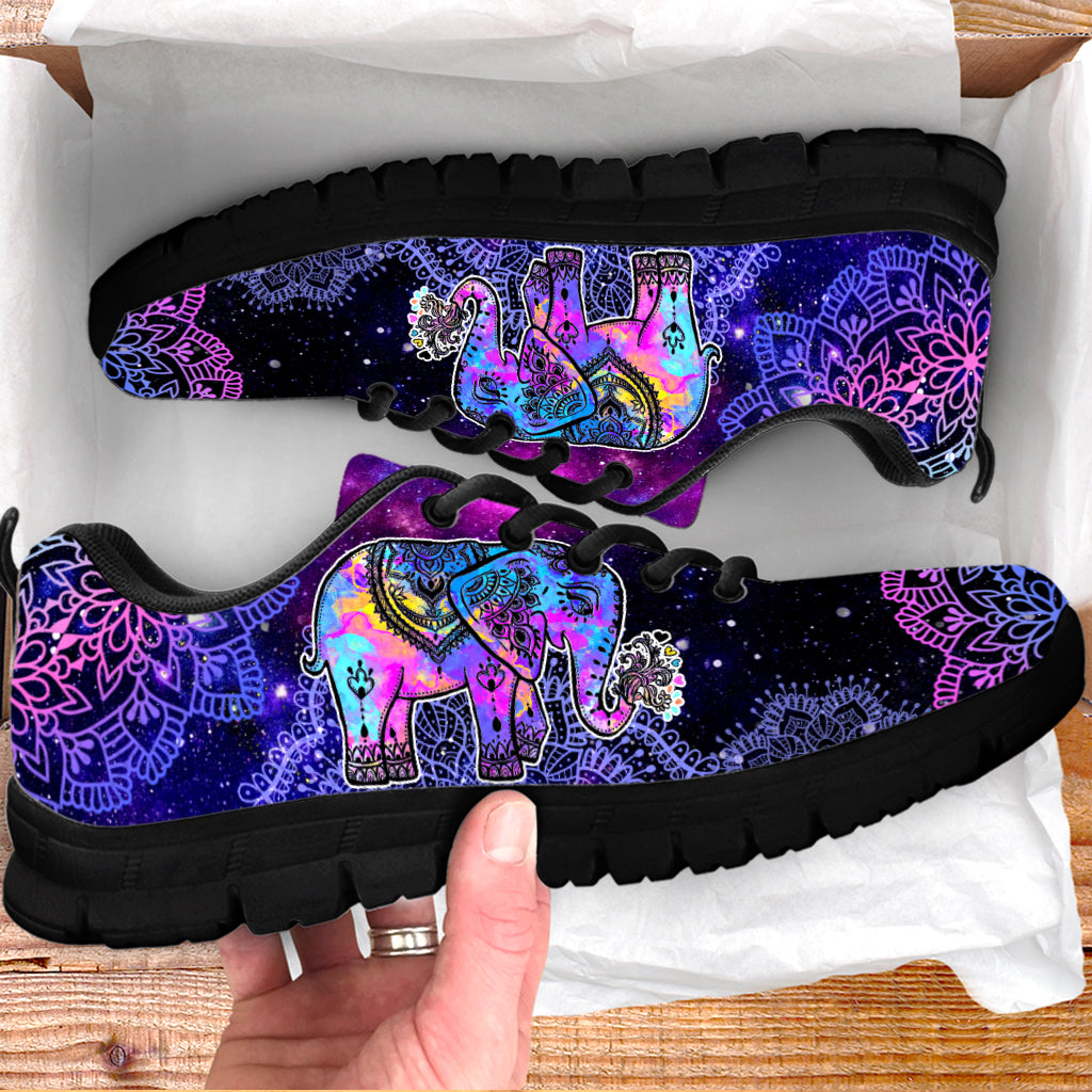 Elephant Tribal Mandala Galaxy Sneakers Shoes Fashion Comfortable Walking Running Shoes Casual