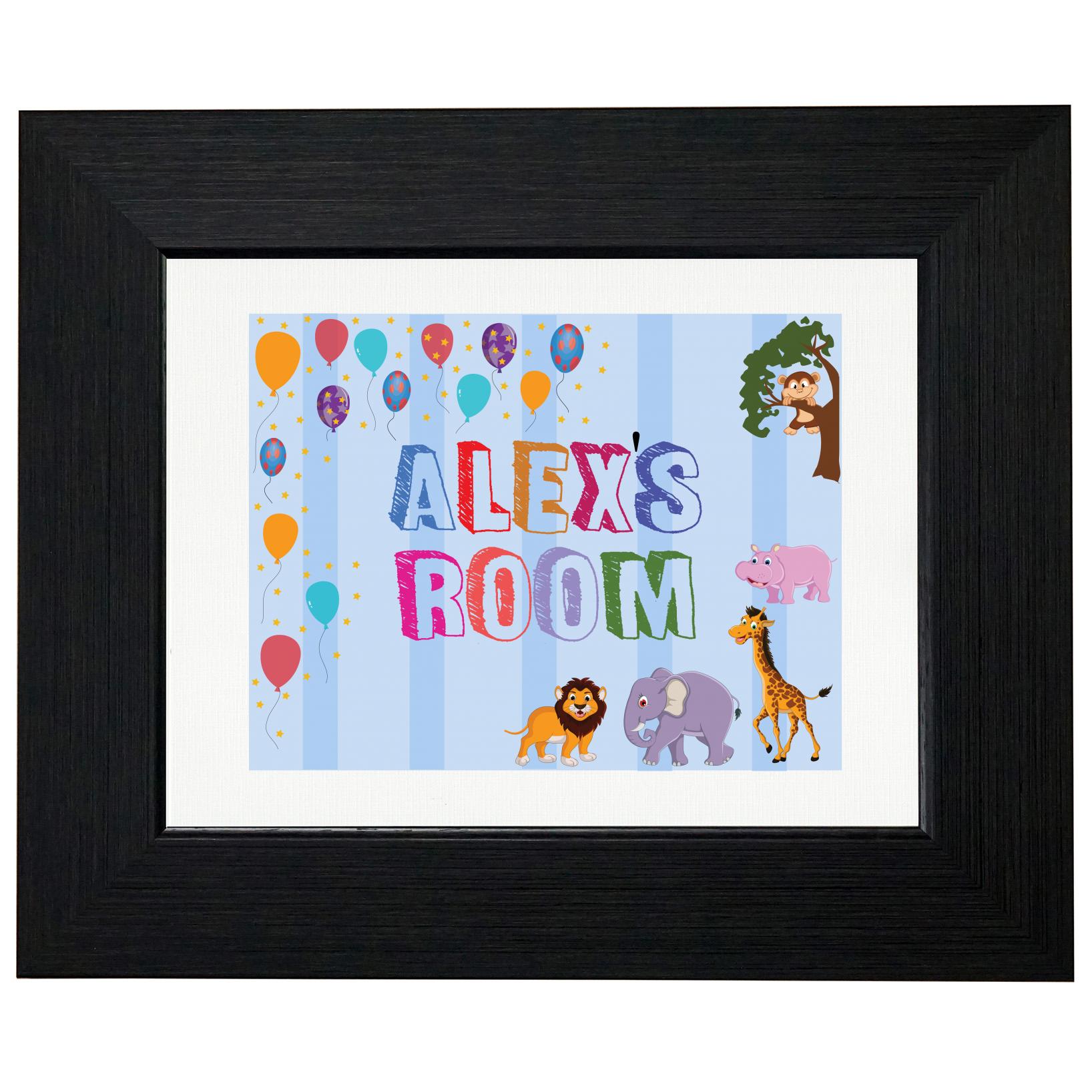 Alex’s Room – Boy Birthday Gift – Balloons & Animals T-Shirt, Framed Print, Pillow, Golf Towel