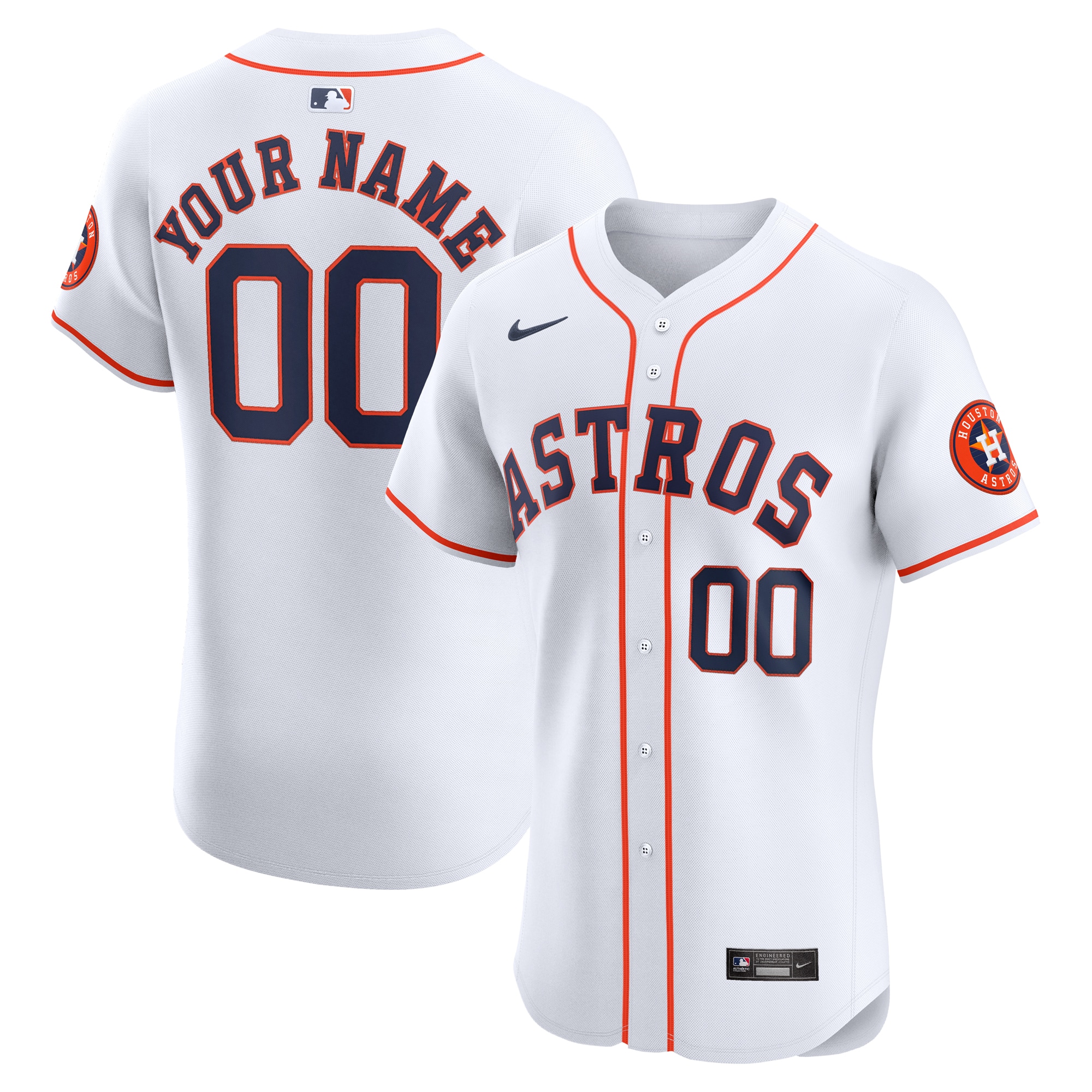 Houston Astros Home Elite Custom Jersey – White