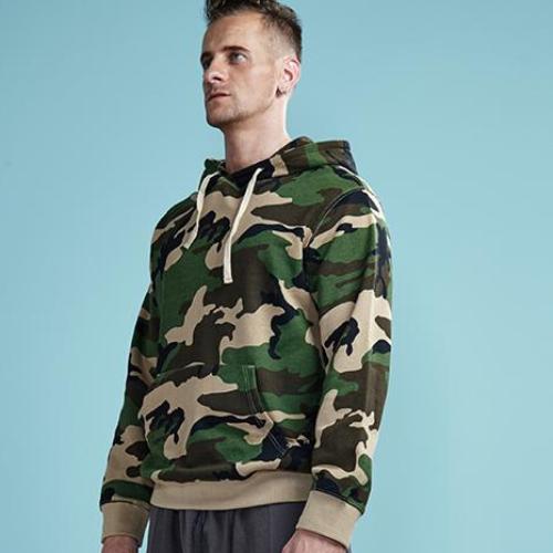 Spring Cotton Camouflage Hooded Sweatshirt