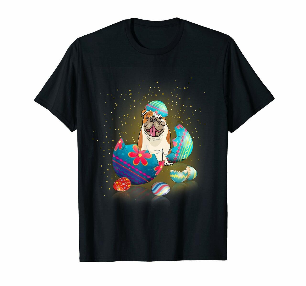 Bulldog Easter Eggs Funny T-Shirts Happy Easter Bunny Gifts