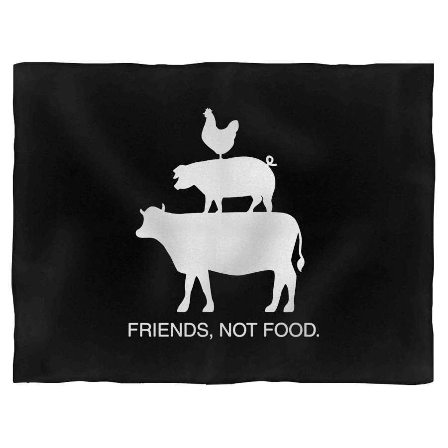 Vegetarian Farm Animal Friends Not Food Vegan Cow Pig Chicken Pyramid 2 Blanket