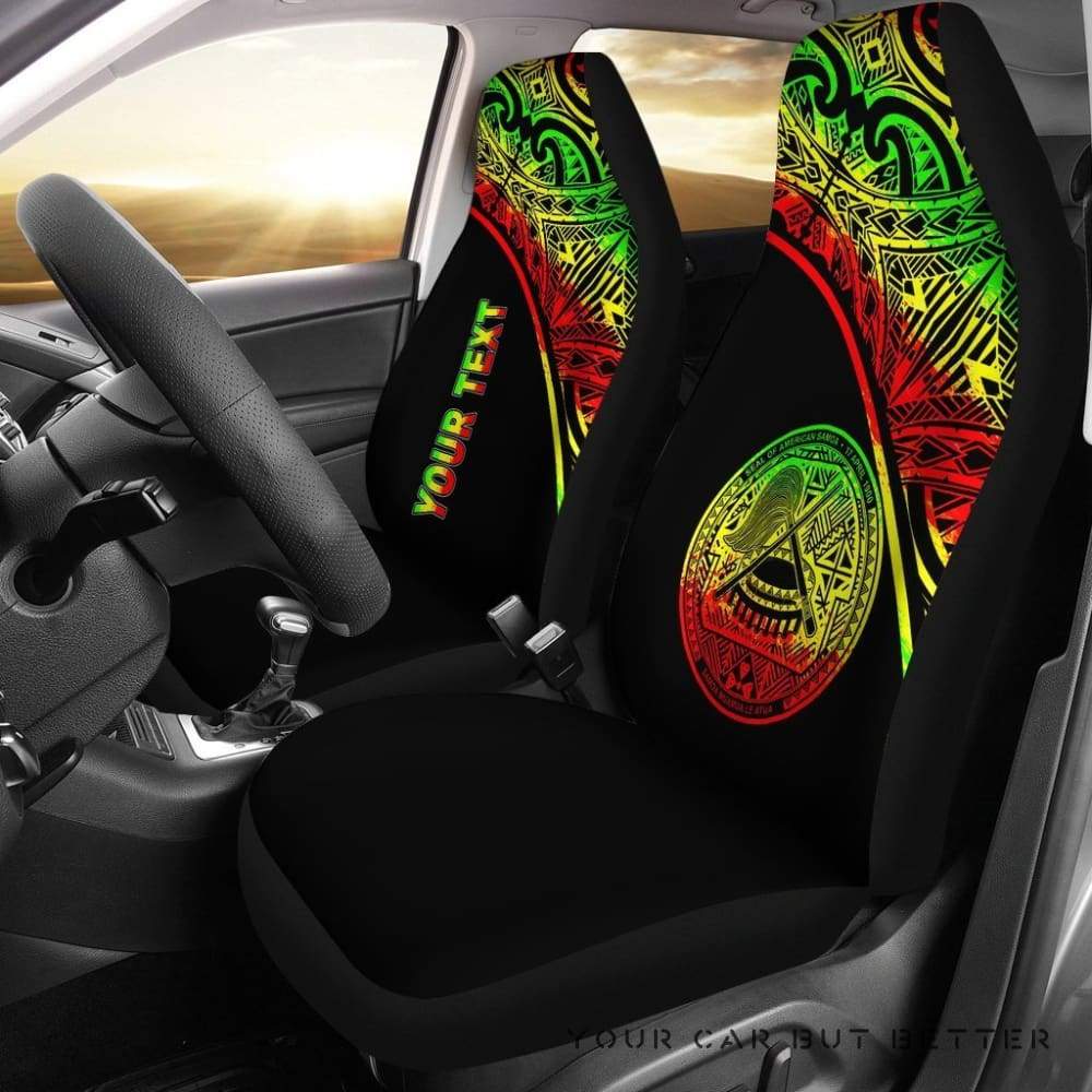 American Samoa Polynesian Custom Personalised Car Seat Covers Reggae Curve Bn12