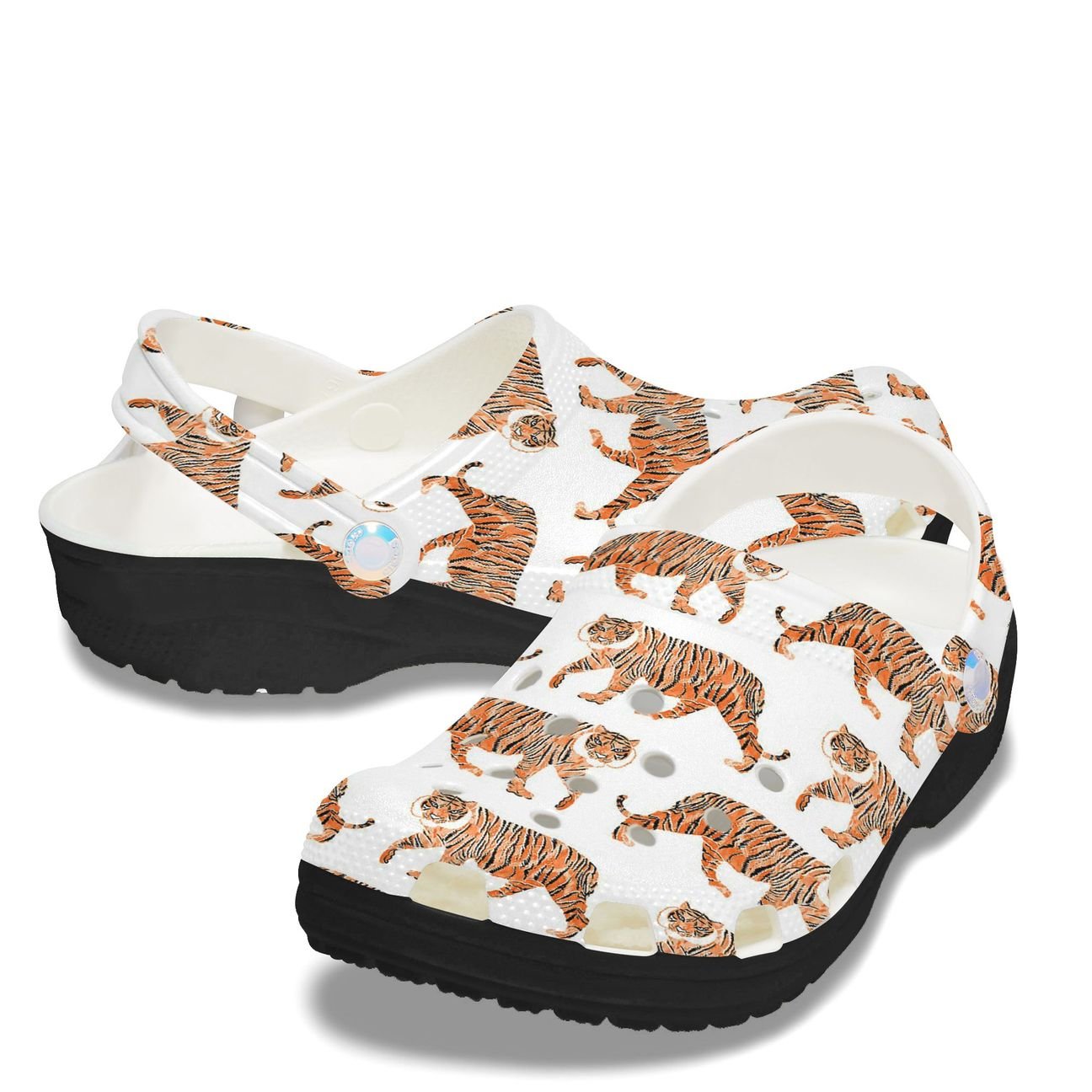 Tiger Personalized Clog, Custom Name, Text, Color, Number Fashion Style For Women, Men, Kid, Print 3D