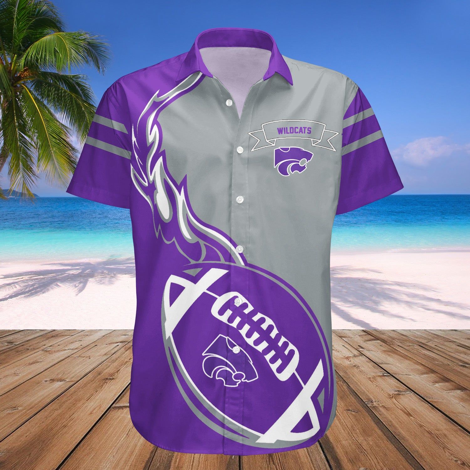 Kansas State Wildcats Hawaii Shirt Flame Ball – NCCA