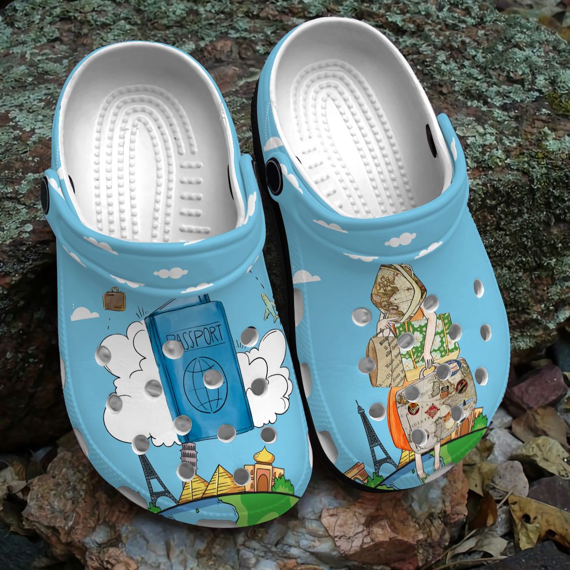 Travel Personalized Clog, Custom Name, Text, Color, Number Fashion Style For Women, Men, Kid, Print 3D Travel