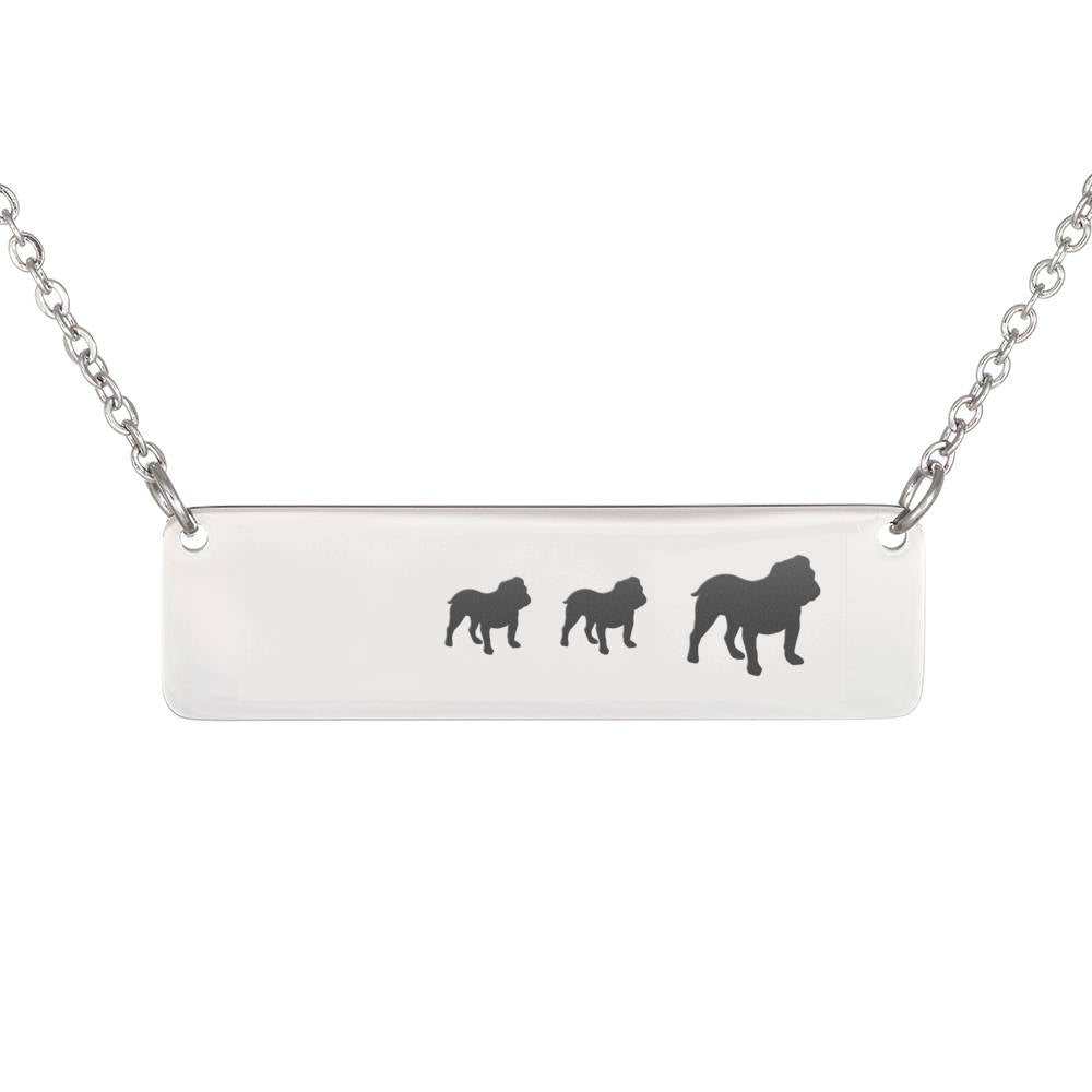 Bulldog 2 Puppies Necklace