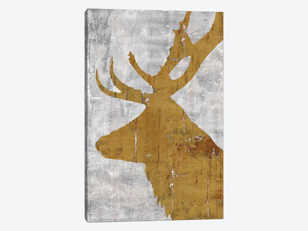 Rustic Lodge Animals Deer on Grey Canvas Poster 8”x12” 12×18” 18”x26” 24”x36” 30”x45”