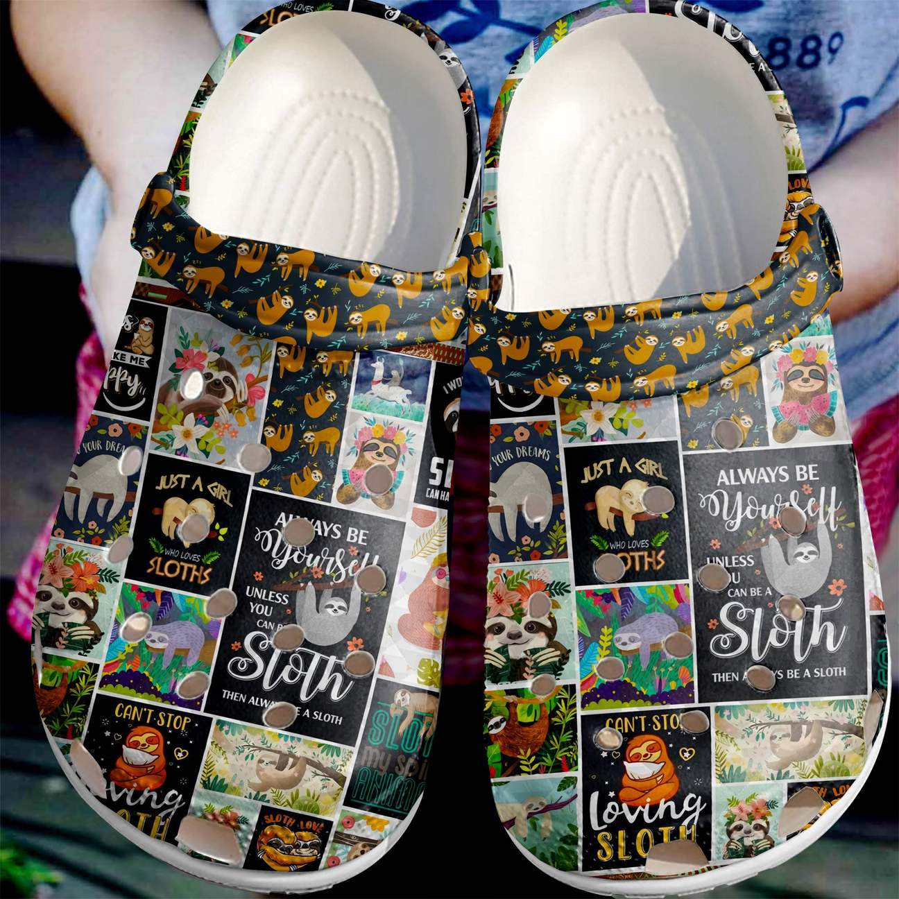 Sloth Personalized Clog, Custom Name, Text, Color, Number Fashion Style For Women, Men, Kid, Print 3D Can’T Stop Loving Sloth