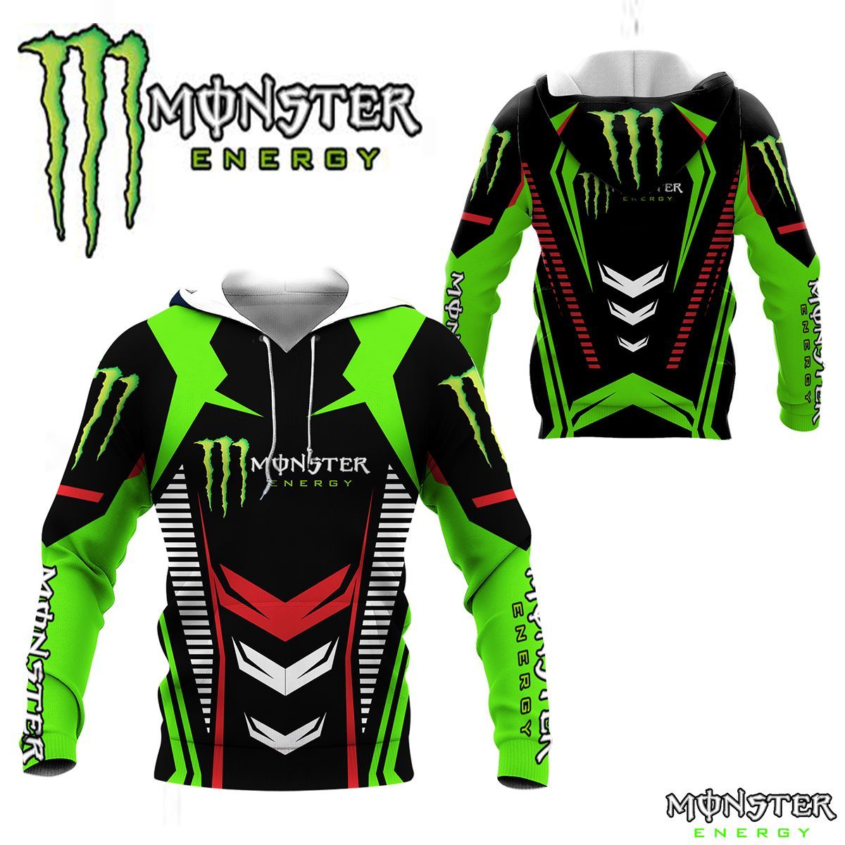 3D All Over Printed Monster Energy NTH-HT Shirts Ver 2 (Green)