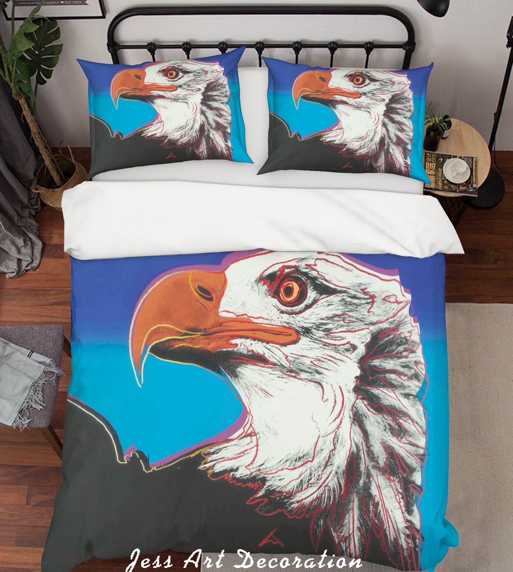 3D Andy Warhol Colorized Animal Eagle Quilt Cover Set Bedding Set Duvet Cover Pillowcases  Zy D10