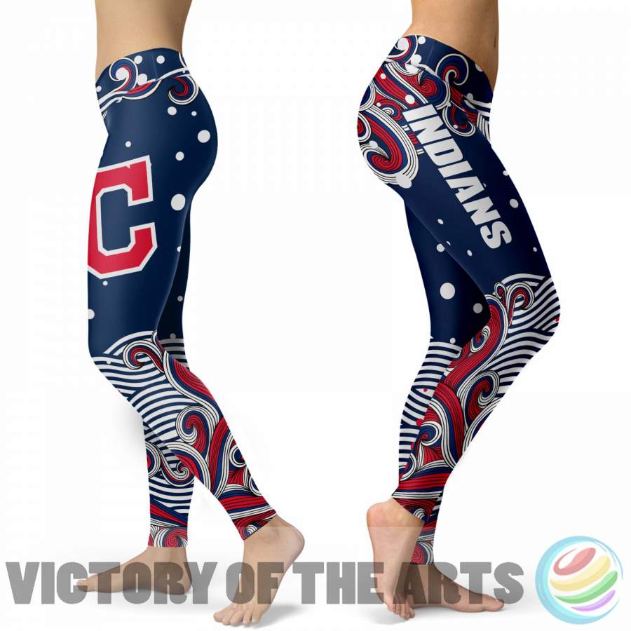 Great Summer With Wave Cleveland Indians Leggings