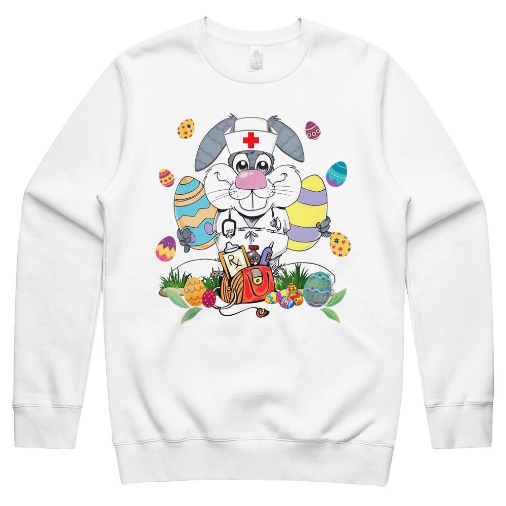 Bunny Nurse Funny Egg Easter Day Doctor Matching Crewneck Sweatshirt