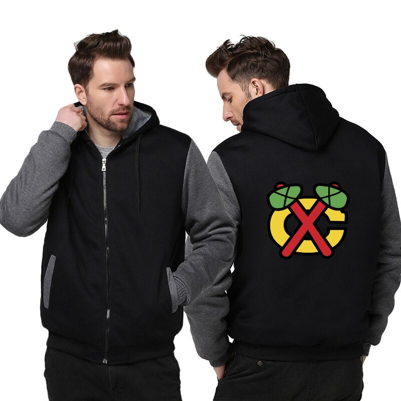 Chicago Blackhawks Printing Fleece Hoodies Jacket