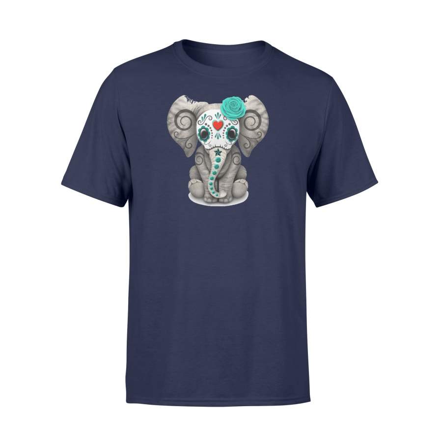 Sugar Skull Elephant Dia De Los Muertos  T-Shirt