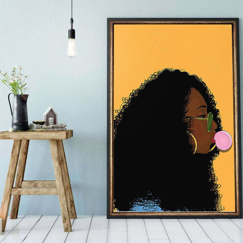 Afrocentric Canvas Nice African American Black Art Poster Prints Empowered Women Afro Man Attractive Ready To Hang Canvas Wall Art Decor