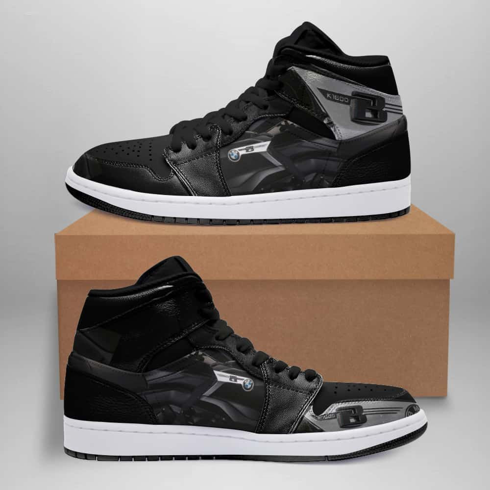 Black And Dark Grey Bmw Design Air Jordan 1 High Printing Shoes Sneaker