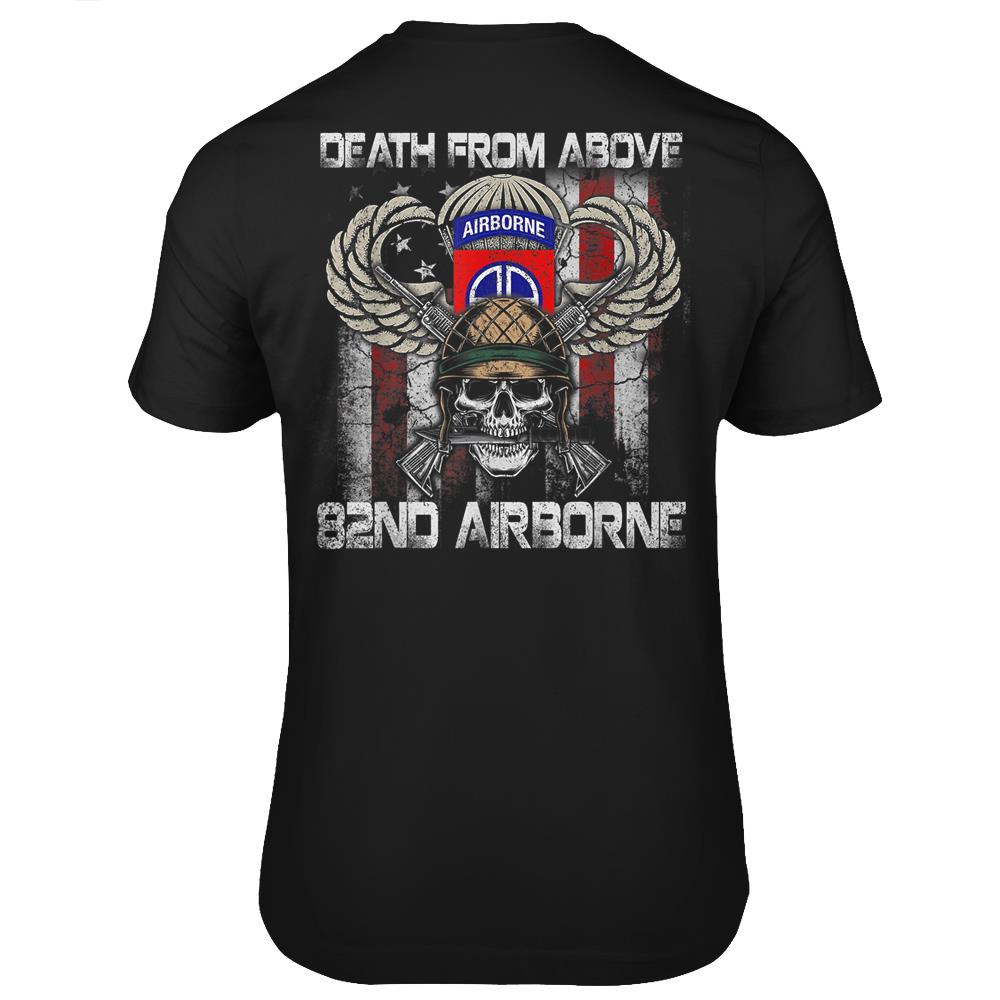 Death From Above 82Nd Airborne Division Veteran T Shirts Print On Back