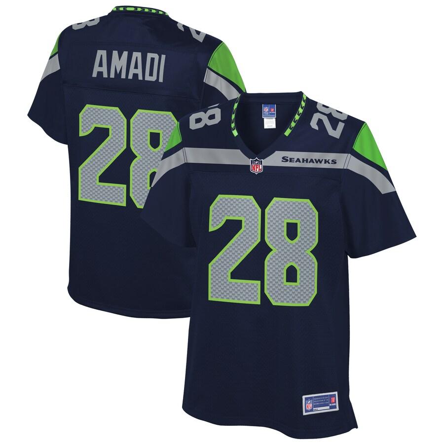 Ugo Amadi Seattle Seahawks NFL Pro Line Womens Team Player Jersey – College Navy