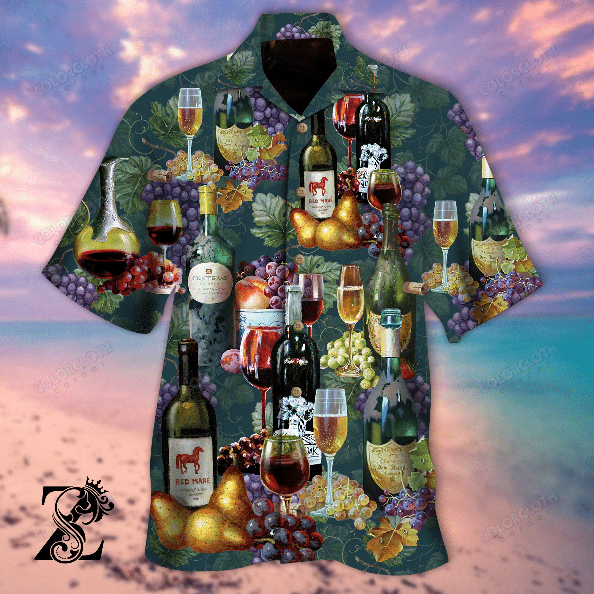 Wine Cellar Bar Colorful Hawaiian Shirt Re