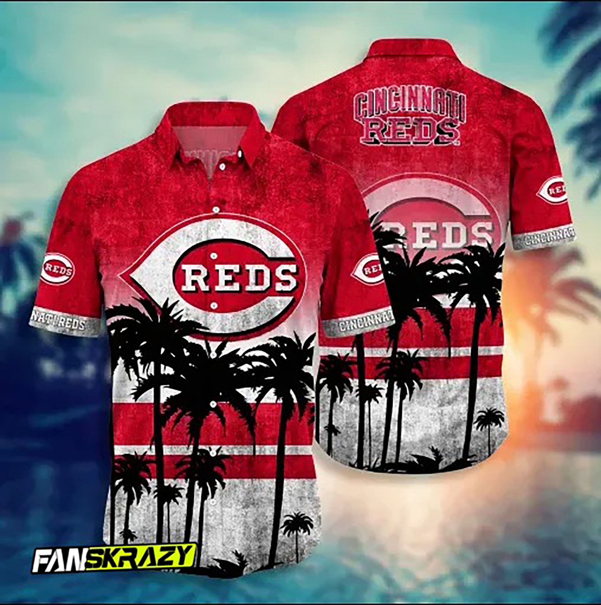 Cincinnati Reds Palm Horizon Hawaiian Shirt