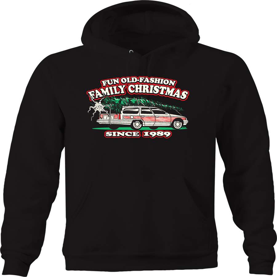 Fun Old Fashioned Family Christmas Since 1989 Holiday Travel Hoodie