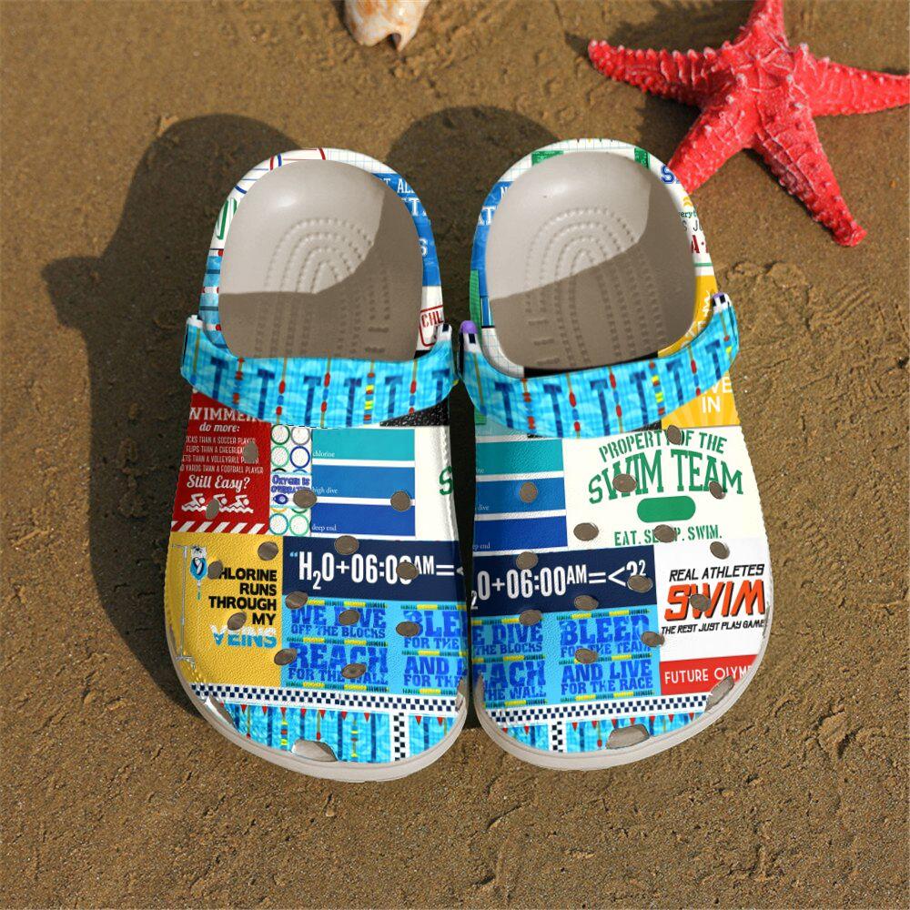 Swimming Personalized Clog, Custom Name, Text, Color, Number Fashion Style For Women, Men, Kid, Print 3D Swimming Lovers