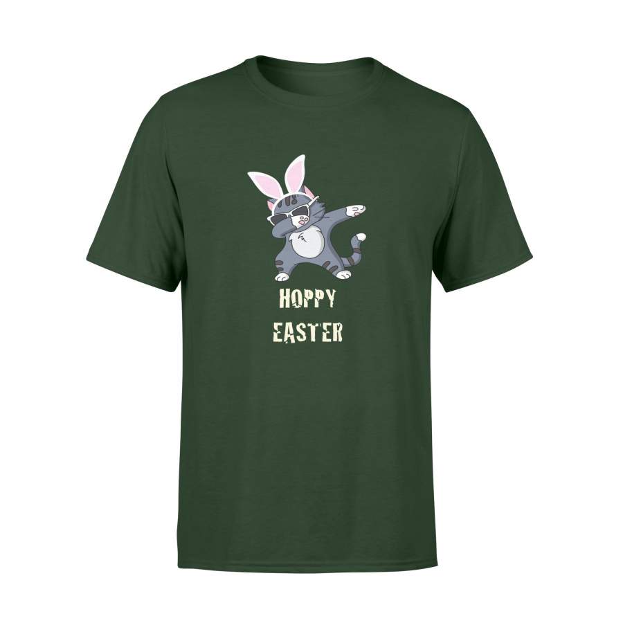 Boys Hoppy Easter Dabbing Cat Bunny T-Shirt