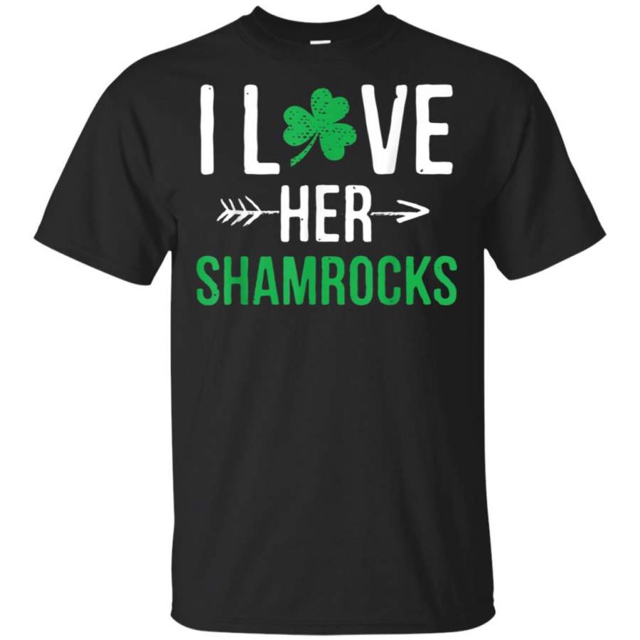 I Love Her Shamrocks T-Shirt St Patrick’s Day Couples Gifts