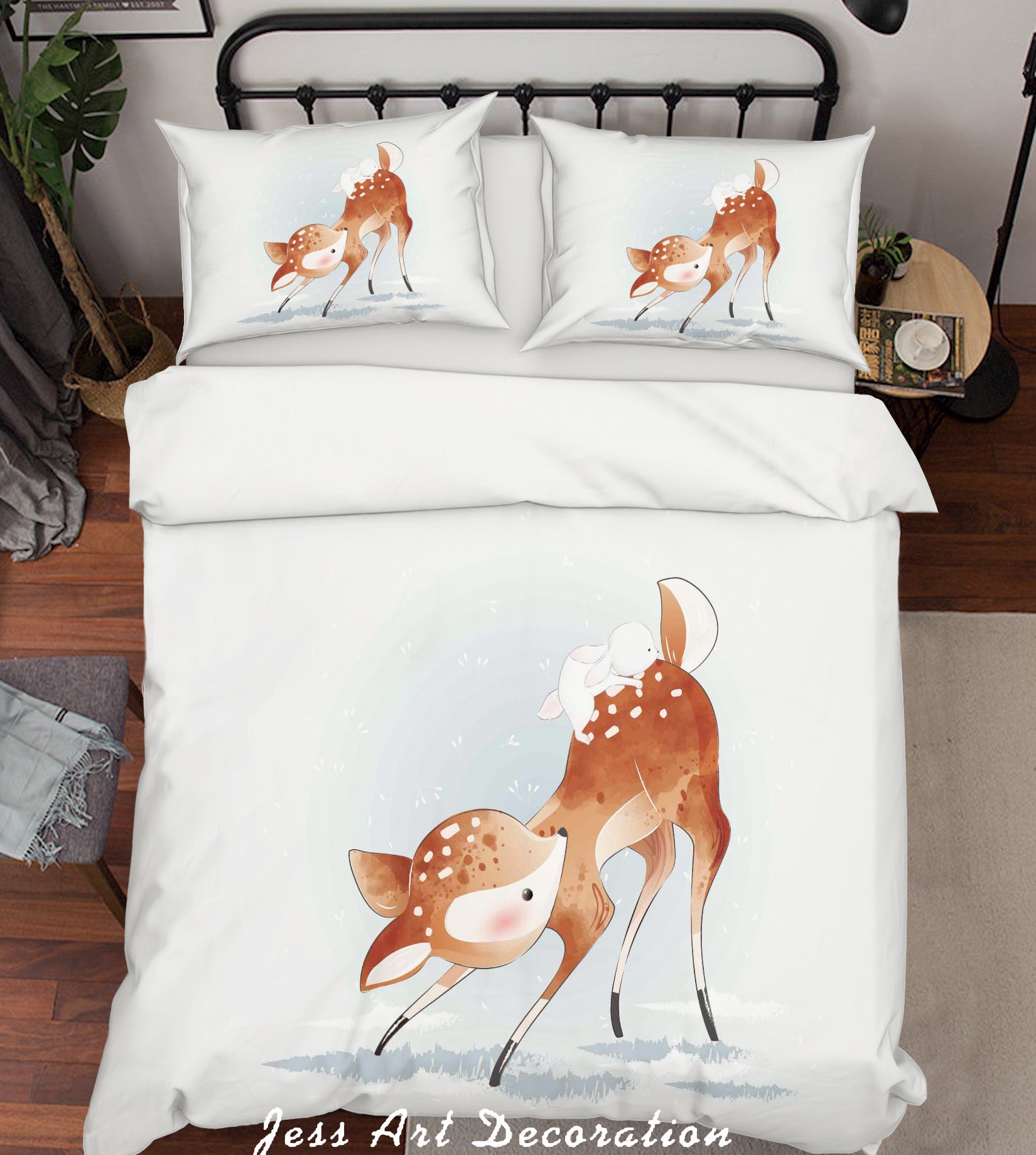 3D Sika Deer Rabbit Quilt Cover Set Bedding Set Duvet Cover Pillowcases Sf82