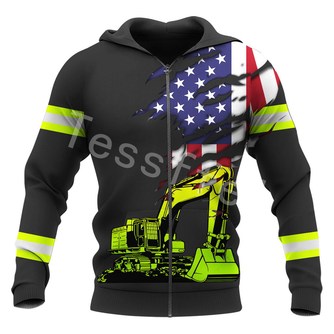 Tessffel Heavy Equipment Operator Skull 3D Printed Hoodies Sweatshirts Zip Hooded For Men And Women Casual Streetwear Style-E17 alx