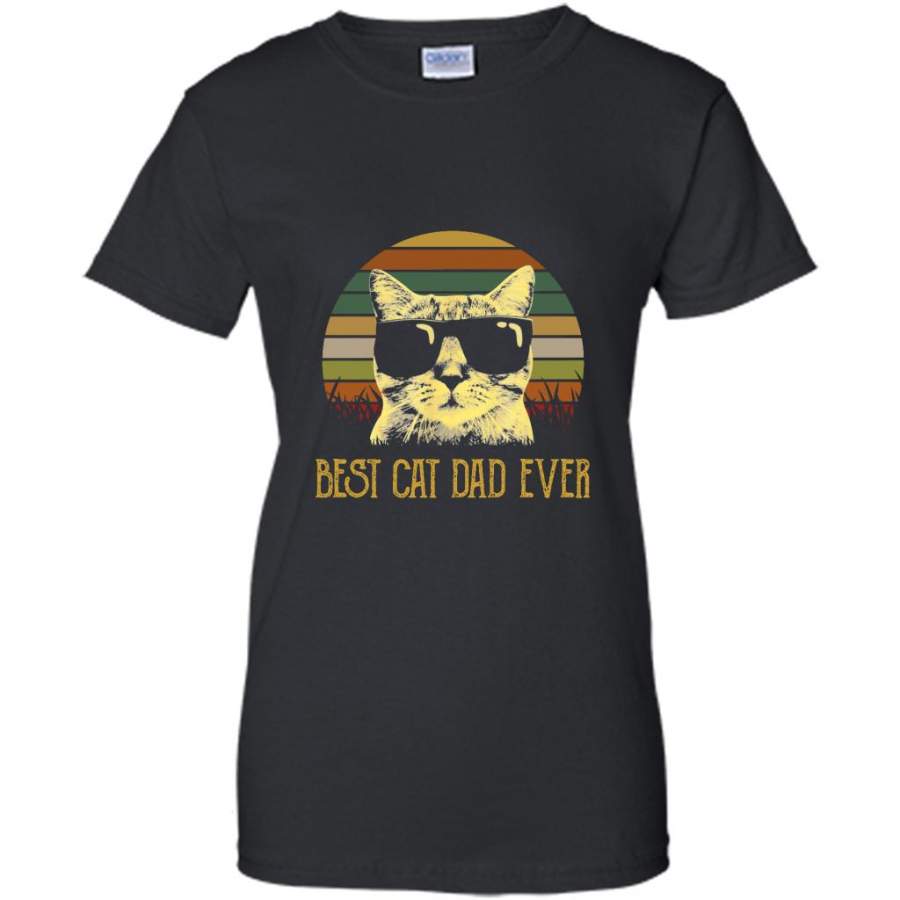 Best Cat Dad Ever Classic Vintage Retro – Gildan Women Shirt