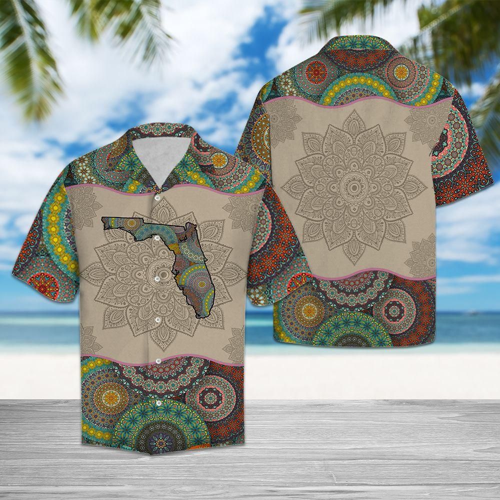 Awesome Florida Mandala Aloha Hawaiian Shirt Colorful Short Sleeve Summer Beach Casual Shirt For Men And Women