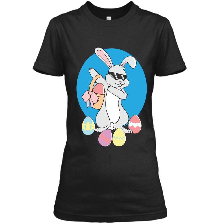 Dabbit T-Shirt Funny Dabbing Hip Hop Easter Bunny Shirt1 Ladies Custom