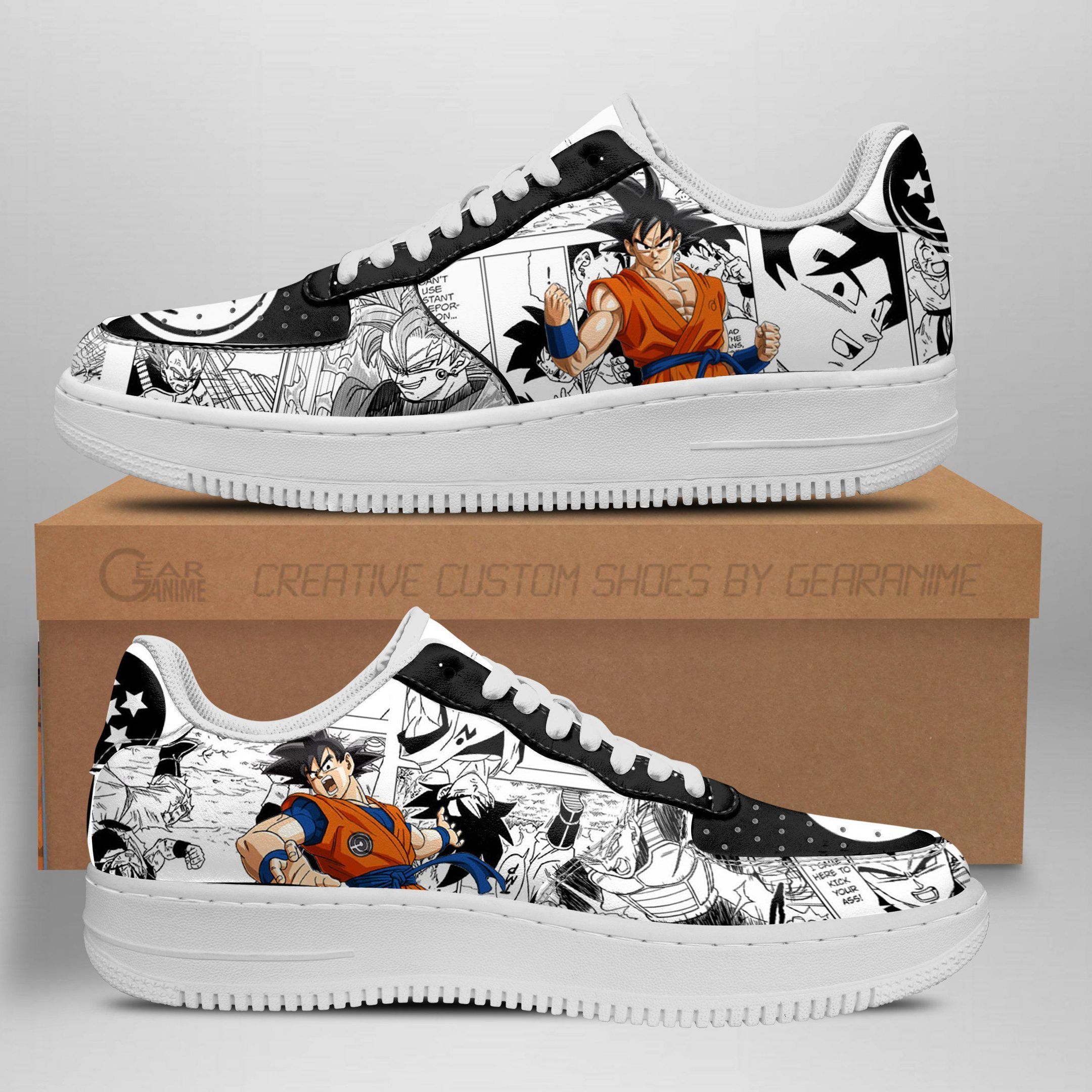 Dragon Ball Mixed Manga Style Air Force Shoes Sneakers Custom Anime