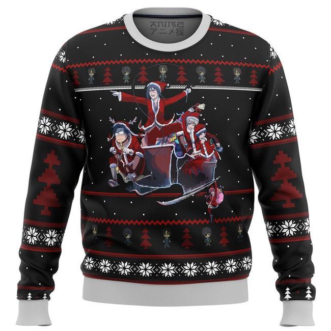 BLACK BUTLER HOLIDAY PREMIUM UGLY CHRISTMAS SWEATER – AMAZING GIFT IDEA – THANKSGIVING GIFT